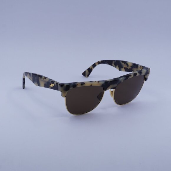 Bottega Veneta BV1003S 003 Sunglasses Ivory Havana Square Frame, Brown Lenses main image 9